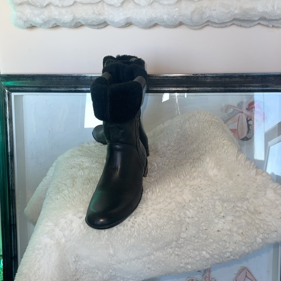 Kenneth Cole New York black genuine leather and shearling above the ankles - Picture 3 of 7